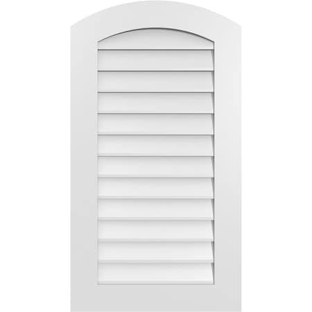 Ekena Millwork Arch Top Surface Mount PVC Gable Vent: Functional, w/ 3-1/2"W x 1"P Standard Frame, 22"W x 40"H GVPAR22X4001SF